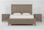 Cambria Grey Wood 3 Piece California King Storage Bedroom Set With 2 Nightstands - Signature