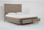 Cambria Grey Queen Wood Storage Bed - Side