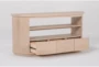 Thalia Natural Oak 60” Modern TV Stand With Shelves + Drawers - Side