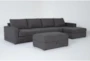 Araceli II Pewter 138" 3 Piece Sectional with Right Arm Facing Chaise & Ottoman - Signature