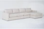 Araceli II Sand 138" 3 Piece Sectional with Right Arm Facing Chaise - Signature