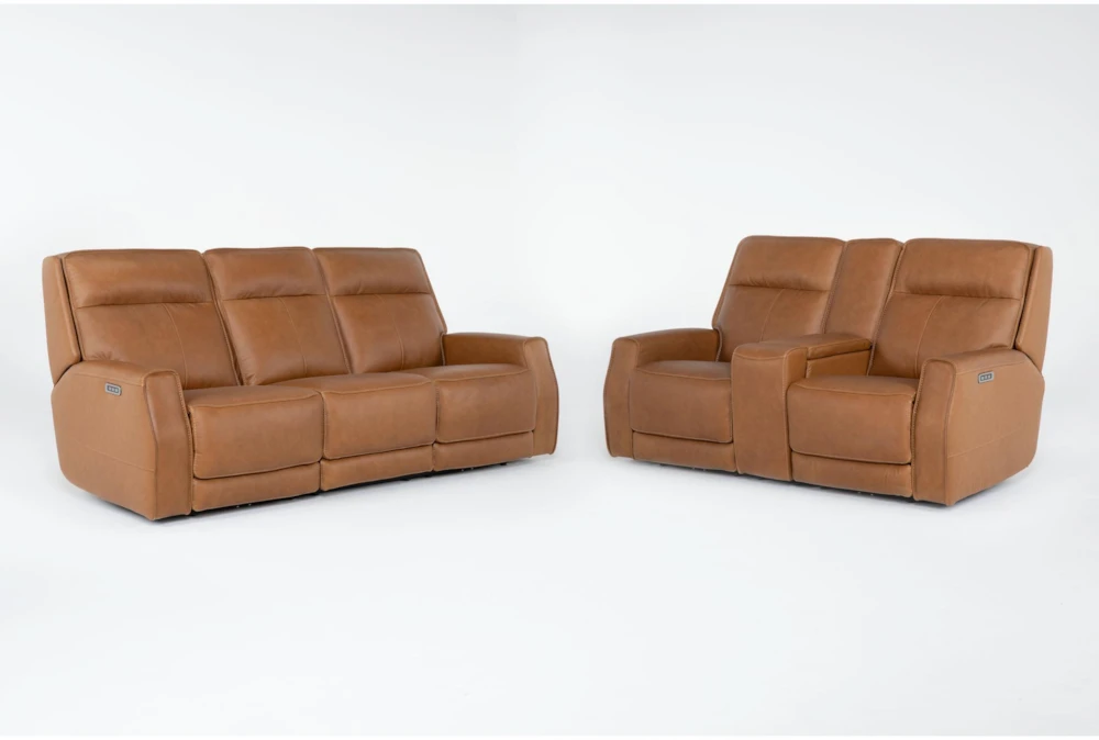 Thornton Leather 2 Piece Zero Gravity Reclining Sofa & Loveseat Set