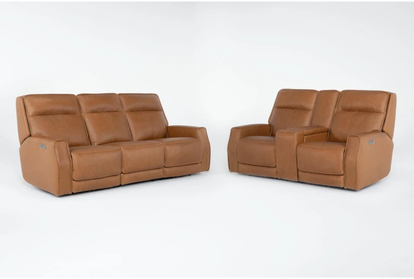 Thornton Leather 2 Piece Zero Gravity Reclining Sofa & Loveseat Set - 360