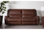 Montana Brown Leather 89" Zero Gravity Reclining Sofa with Power Headrest & USB - Room