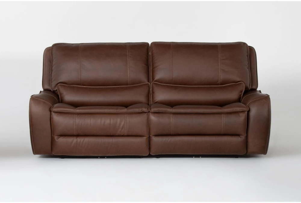 Montana Brown Leather 89" Zero Gravity Reclining Sofa with Power Headrest & USB