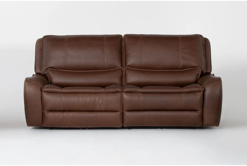 Montana Brown Leather 89" Zero Gravity Reclining Sofa with Power Headrest & USB - 360