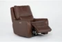 Montana Brown Leather Zero Gravity Recliner with Power Headrest & USB - Side