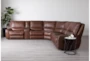 Montana Brown Leather 6 Piece Zero Gravity Reclining Modular Sectional with Power Headrest & USB - Room
