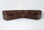 Montana Brown Leather 6 Piece Zero Gravity Reclining Modular Sectional with Power Headrest & USB - Signature