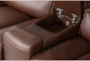 Montana Brown Leather 7 Piece Zero Gravity Reclining Modular Sectional with Power Headrest & USB - Detail