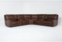 Montana Brown Leather 7 Piece Zero Gravity Reclining Modular Sectional with Power Headrest & USB - Signature