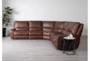Montana Brown Leather 5 Piece Zero Gravity Reclining Modular Sectional with Power Headrest & USB - Room
