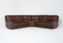 Montana Brown Leather 5 Piece Zero Gravity Reclining Modular Sectional with Power Headrest & USB - Signature