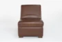 Bisbee Chestnut Leather Storage Cocktail Ottoman/Chair - Detail