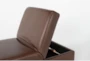 Bisbee Chestnut Leather Storage Cocktail Ottoman/Chair - Detail