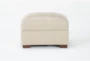 Bisbee Ivory Leather Ottoman - Front