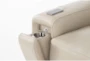 Bisbee Ivory Leather 66" Loveseat with Cupholders & USB - Detail