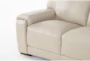 Bisbee Ivory Leather 66" Loveseat with Cupholders & USB - Detail
