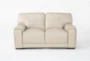 Bisbee Ivory Leather 66" Loveseat with Cupholders & USB - Signature