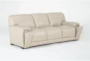 Bisbee Ivory Leather 89" Sofa with Cupholders & USB - Side