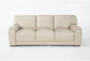 Bisbee Ivory Leather 89" Sofa with Cupholders & USB - Signature