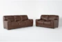 Bisbee Chestnut Leather 2 Piece Sofa & Loveseat Set - Signature