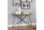 Shelly Brown Console Table With Metal Base - Room