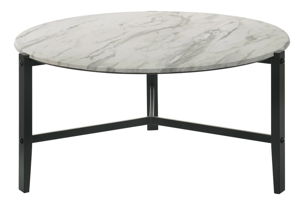 Luke Faux Marble Round Coffee Table
