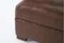 Bisbee Chestnut Leather Ottoman - Detail