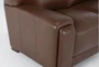 Bisbee Chestnut Leather 89" Sofa with Cupholders & USB - Detail