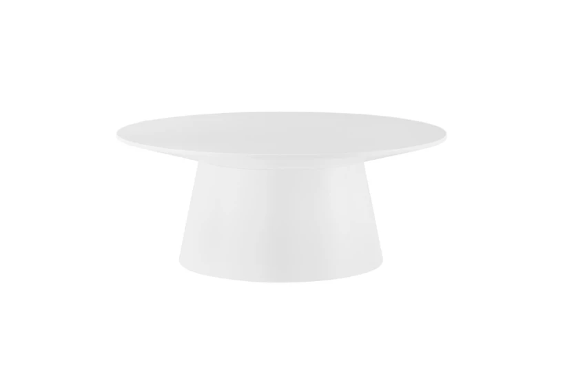 Leslie White Round Coffee Table - 360