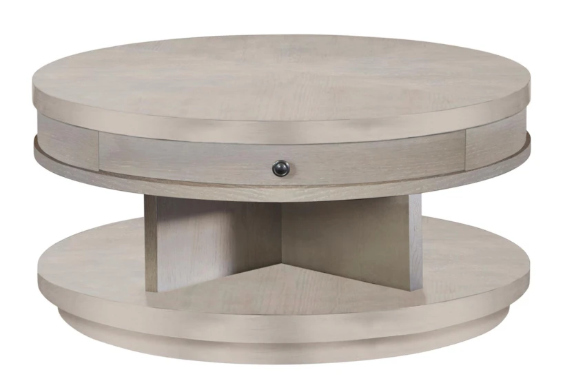 Angelica Round Coffee Table With Wheels - 360