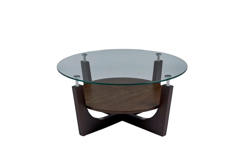 Silo Glass Round Coffee Table With Storage