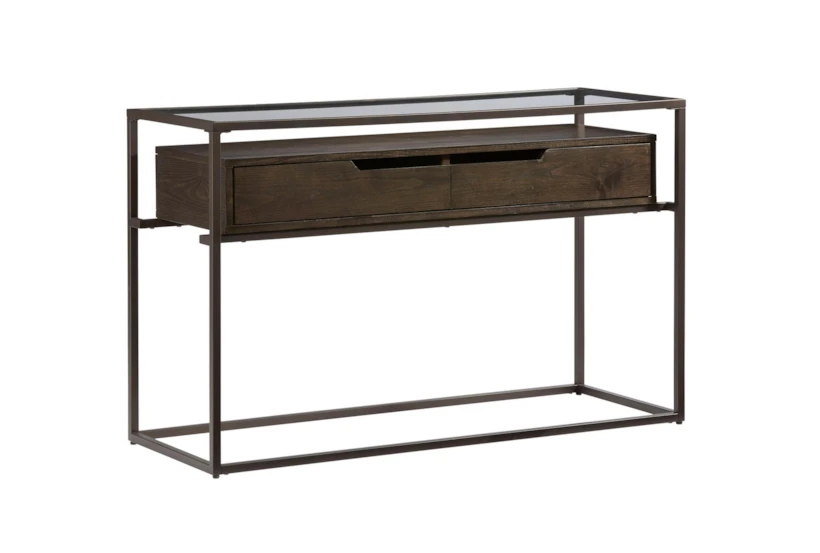 Perry Storage Console Table With Glass Top - 360
