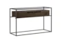 Perry Storage Console Table With Glass Top - Signature