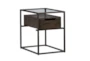 Perry Storage Chairside Table With Glass Top - Signature