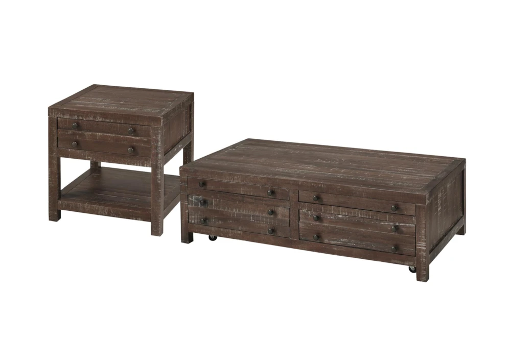 Tyler 2 Piece Storage Coffee Table With Wheels Set