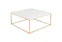Rosa White Square Coffee Table With Gold Base - Detail