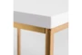 Rosa White Square Coffee Table With Gold Base - Detail