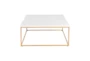 Rosa White Square Coffee Table With Gold Base - Signature