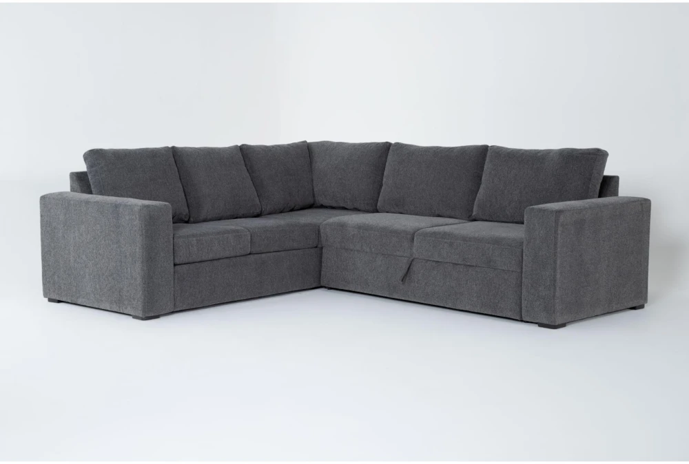 Sebastian Slate 109" 2 Piece Sectional with Right Arm Facing Convertible Sleeper