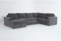 Sebastian Slate 140" 3 Piece Convertible Sleeper Sectional with Left Arm Facing Storage Chaise - Side