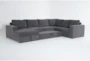 Sebastian Slate 140" 3 Piece Convertible Sleeper Sectional with Left Arm Facing Storage Chaise - Side
