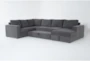 Sebastian Slate 140" 3 Piece Convertible Sleeper Sectional with Right Arm Facing Storage Chaise - Side