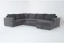 Sebastian Slate 140" 3 Piece Convertible Sleeper Sectional with Right Arm Facing Storage Chaise - Side