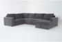 Sebastian Slate 140" 3 Piece Convertible Sleeper Sectional with Right Arm Facing Storage Chaise - Signature
