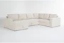 Sebastian Cream 140" 3 Piece Convertible Sleeper Sectional with Left Arm Facing Storage Chaise - Signature