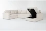 Sebastian Cream 140" 3 Piece Convertible Sleeper Sectional with Right Arm Facing Storage Chaise - Side