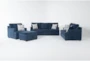 Colby Navy 4 Piece Sofa, Loveseat, Chair & Ottoman Set - Signature