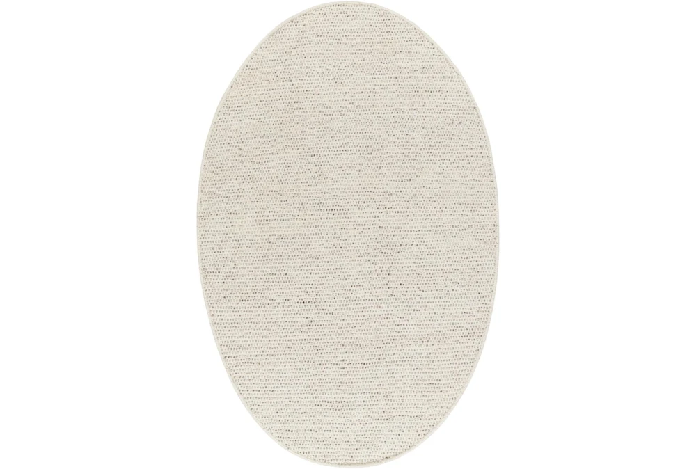 6'x9' Oval Rug-Lincoln Ivory And Beige Woven